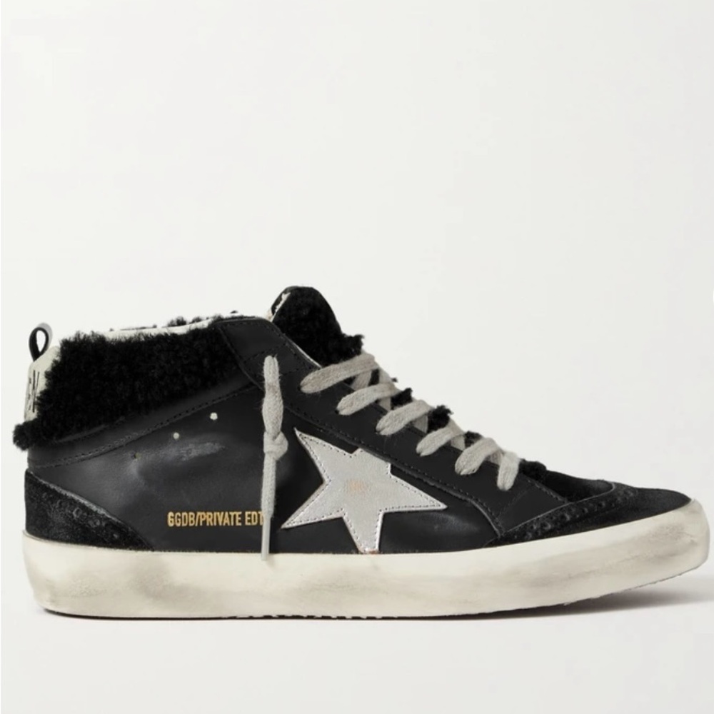 Golden Goose shearling lined Midstar sneaker. Black. Size 37 (7)